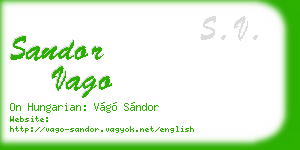 sandor vago business card