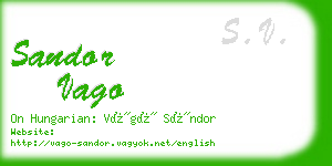 sandor vago business card